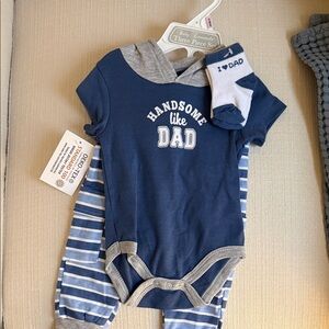 Handsome like dad 9 month set NWT